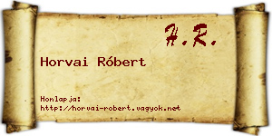 Horvai Róbert névjegykártya